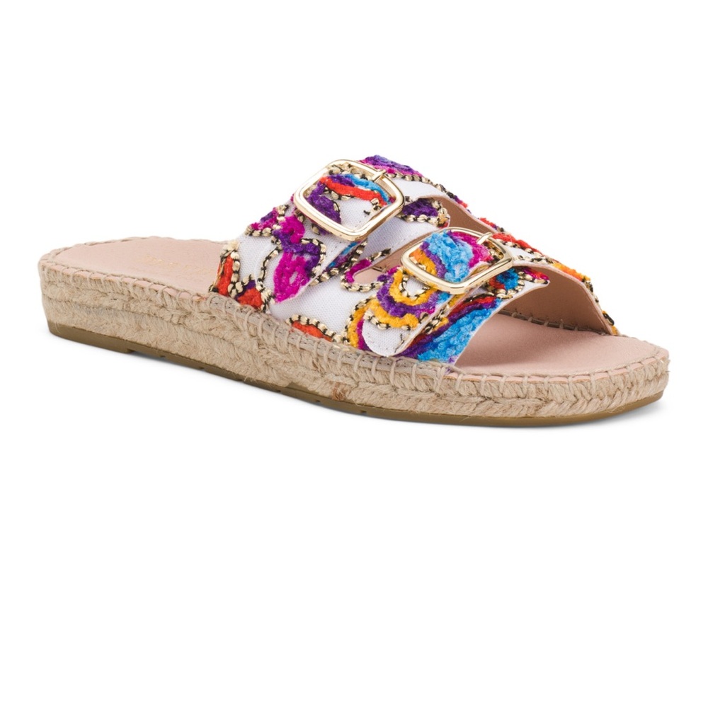NEW‎ Maypol Espadrille Embroidered Slide Sandals Size 9.5